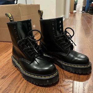Dr. Martens 1460 Bex Smooth Leather Lace Up Boots Black